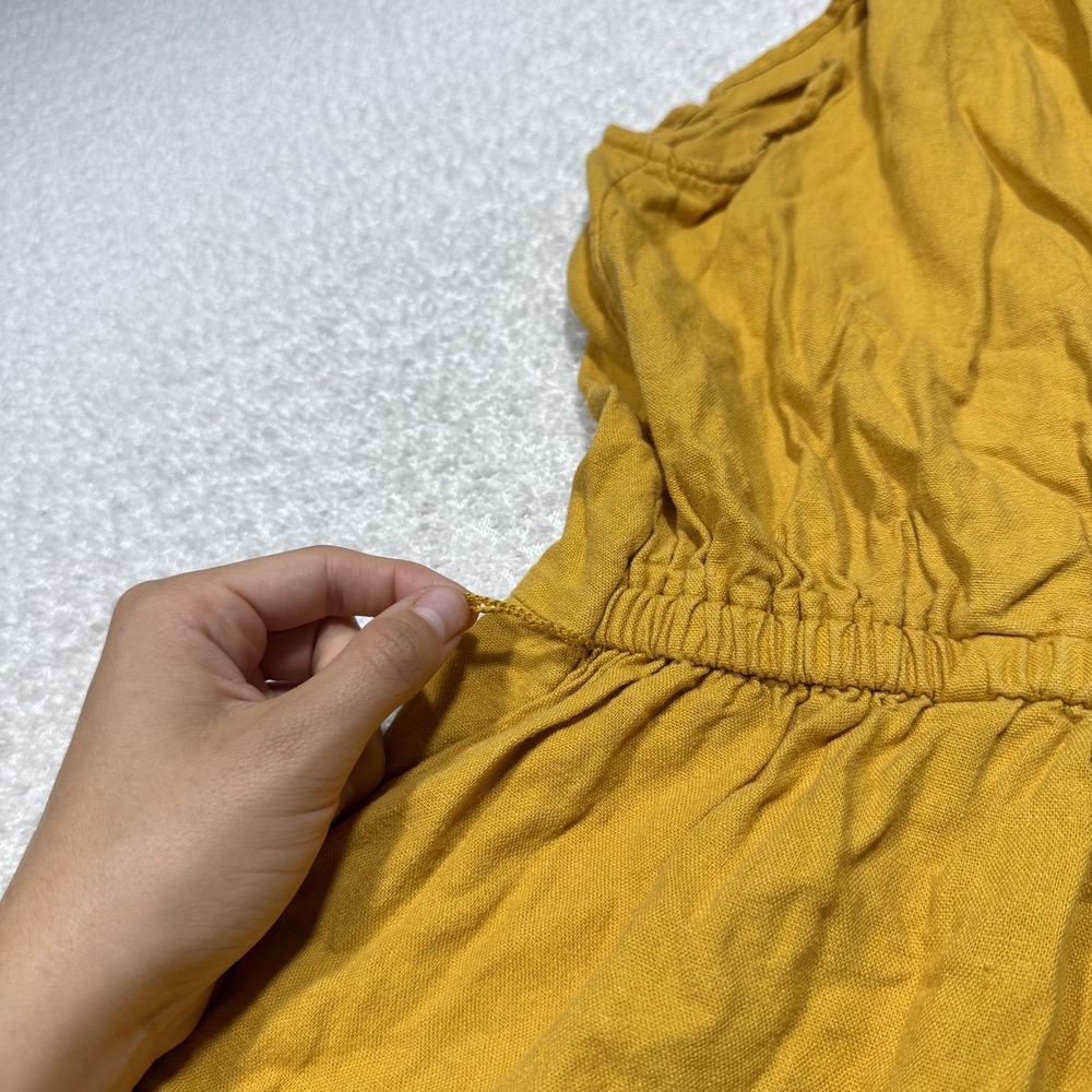 Old Navy Romper Womens Large Yellow Linen Blend Sleeveless Keyhole Pocket Summer - Picture 11 of 12